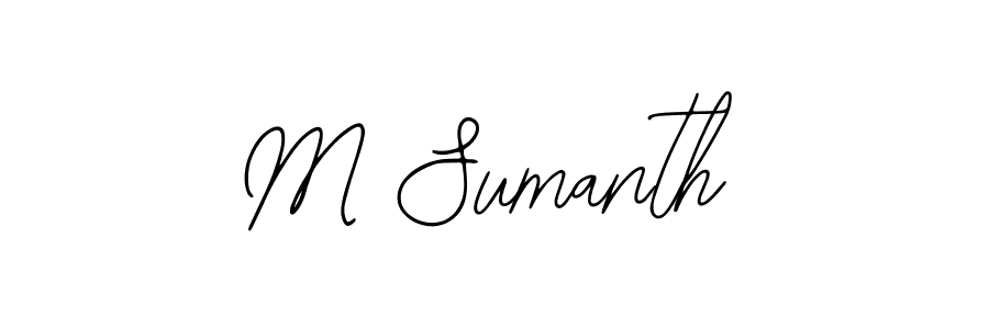 You should practise on your own different ways (Bearetta-2O07w) to write your name (M Sumanth) in signature. don't let someone else do it for you. M Sumanth signature style 12 images and pictures png