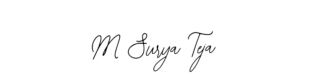 Design your own signature with our free online signature maker. With this signature software, you can create a handwritten (Bearetta-2O07w) signature for name M Surya Teja. M Surya Teja signature style 12 images and pictures png