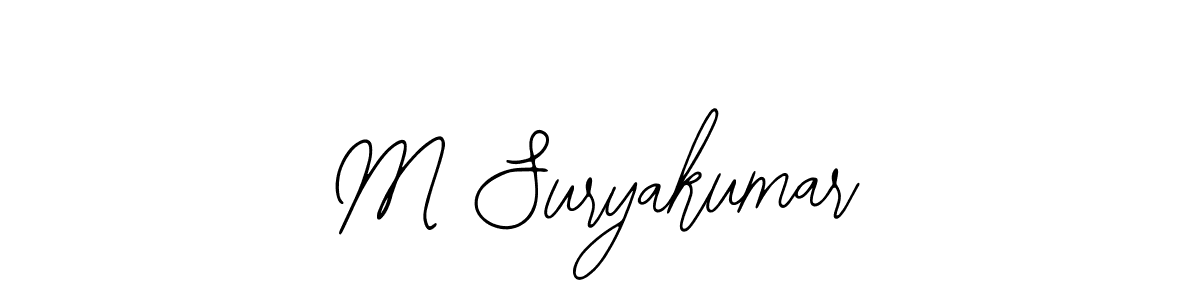 You should practise on your own different ways (Bearetta-2O07w) to write your name (M Suryakumar) in signature. don't let someone else do it for you. M Suryakumar signature style 12 images and pictures png