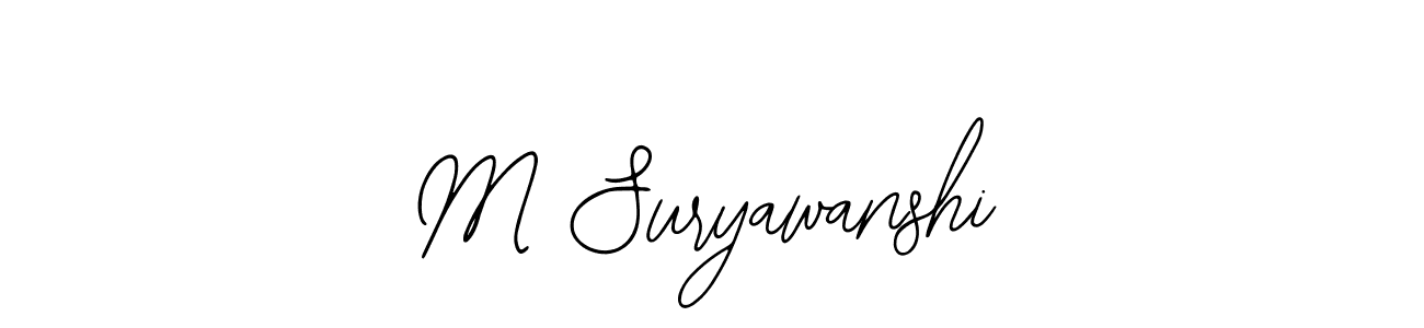 How to make M Suryawanshi name signature. Use Bearetta-2O07w style for creating short signs online. This is the latest handwritten sign. M Suryawanshi signature style 12 images and pictures png