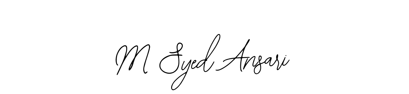 How to make M Syed Ansari name signature. Use Bearetta-2O07w style for creating short signs online. This is the latest handwritten sign. M Syed Ansari signature style 12 images and pictures png