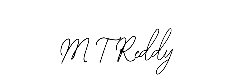 The best way (Bearetta-2O07w) to make a short signature is to pick only two or three words in your name. The name M T Reddy include a total of six letters. For converting this name. M T Reddy signature style 12 images and pictures png