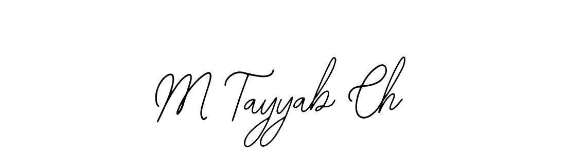 Bearetta-2O07w is a professional signature style that is perfect for those who want to add a touch of class to their signature. It is also a great choice for those who want to make their signature more unique. Get M Tayyab Ch name to fancy signature for free. M Tayyab Ch signature style 12 images and pictures png