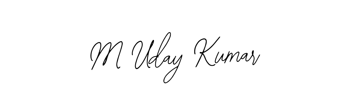 How to make M Uday Kumar name signature. Use Bearetta-2O07w style for creating short signs online. This is the latest handwritten sign. M Uday Kumar signature style 12 images and pictures png