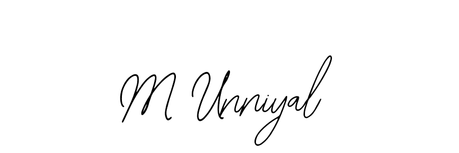 Use a signature maker to create a handwritten signature online. With this signature software, you can design (Bearetta-2O07w) your own signature for name M Unniyal. M Unniyal signature style 12 images and pictures png