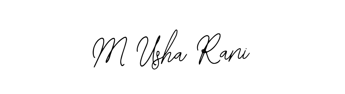 Use a signature maker to create a handwritten signature online. With this signature software, you can design (Bearetta-2O07w) your own signature for name M Usha Rani. M Usha Rani signature style 12 images and pictures png