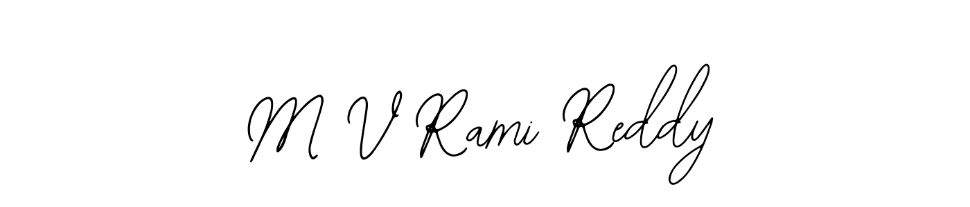 Bearetta-2O07w is a professional signature style that is perfect for those who want to add a touch of class to their signature. It is also a great choice for those who want to make their signature more unique. Get M V Rami Reddy name to fancy signature for free. M V Rami Reddy signature style 12 images and pictures png