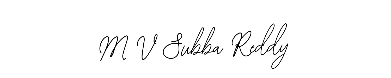 Bearetta-2O07w is a professional signature style that is perfect for those who want to add a touch of class to their signature. It is also a great choice for those who want to make their signature more unique. Get M V Subba Reddy name to fancy signature for free. M V Subba Reddy signature style 12 images and pictures png
