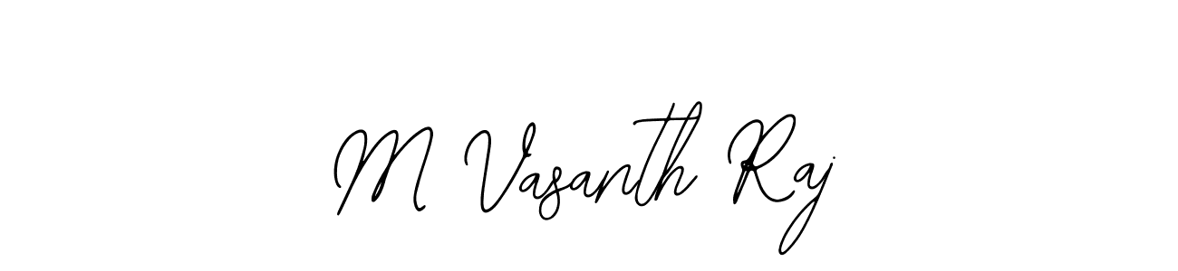 How to make M Vasanth Raj name signature. Use Bearetta-2O07w style for creating short signs online. This is the latest handwritten sign. M Vasanth Raj signature style 12 images and pictures png