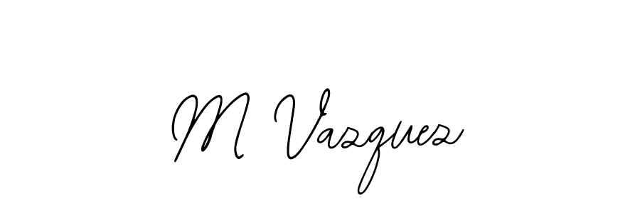 The best way (Bearetta-2O07w) to make a short signature is to pick only two or three words in your name. The name M Vazquez include a total of six letters. For converting this name. M Vazquez signature style 12 images and pictures png