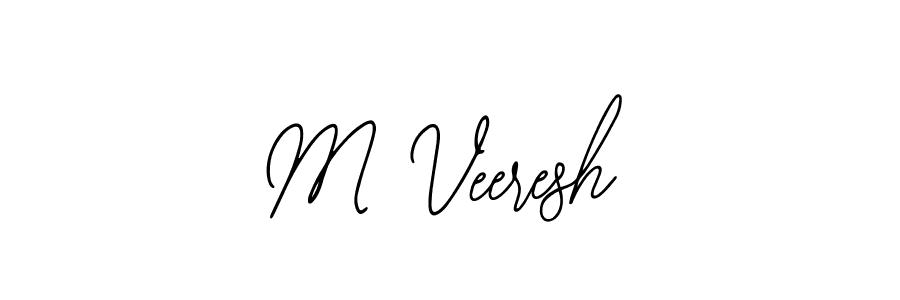 How to make M Veeresh name signature. Use Bearetta-2O07w style for creating short signs online. This is the latest handwritten sign. M Veeresh signature style 12 images and pictures png