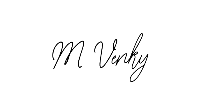 if you are searching for the best signature style for your name M Venky. so please give up your signature search. here we have designed multiple signature styles  using Bearetta-2O07w. M Venky signature style 12 images and pictures png