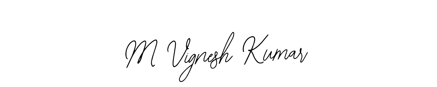 Use a signature maker to create a handwritten signature online. With this signature software, you can design (Bearetta-2O07w) your own signature for name M Vignesh Kumar. M Vignesh Kumar signature style 12 images and pictures png