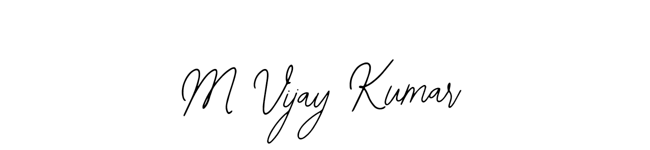 You should practise on your own different ways (Bearetta-2O07w) to write your name (M Vijay Kumar) in signature. don't let someone else do it for you. M Vijay Kumar signature style 12 images and pictures png