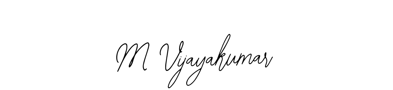 How to make M Vijayakumar name signature. Use Bearetta-2O07w style for creating short signs online. This is the latest handwritten sign. M Vijayakumar signature style 12 images and pictures png