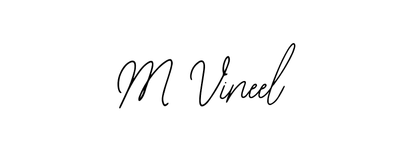 Bearetta-2O07w is a professional signature style that is perfect for those who want to add a touch of class to their signature. It is also a great choice for those who want to make their signature more unique. Get M Vineel name to fancy signature for free. M Vineel signature style 12 images and pictures png