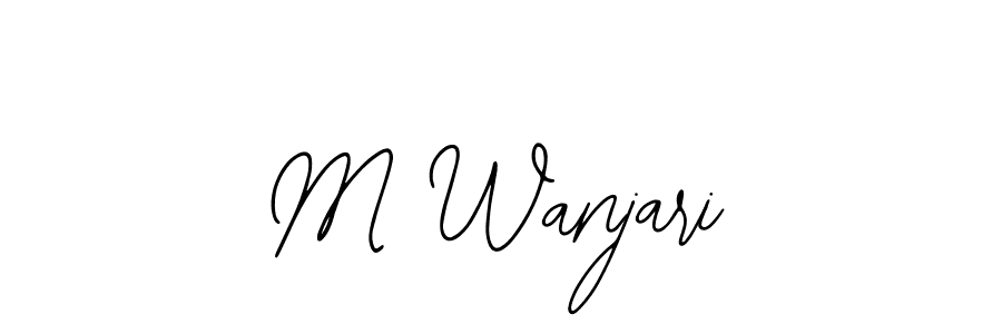 Make a beautiful signature design for name M Wanjari. With this signature (Bearetta-2O07w) style, you can create a handwritten signature for free. M Wanjari signature style 12 images and pictures png