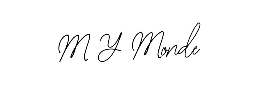 How to make M Y Monde name signature. Use Bearetta-2O07w style for creating short signs online. This is the latest handwritten sign. M Y Monde signature style 12 images and pictures png