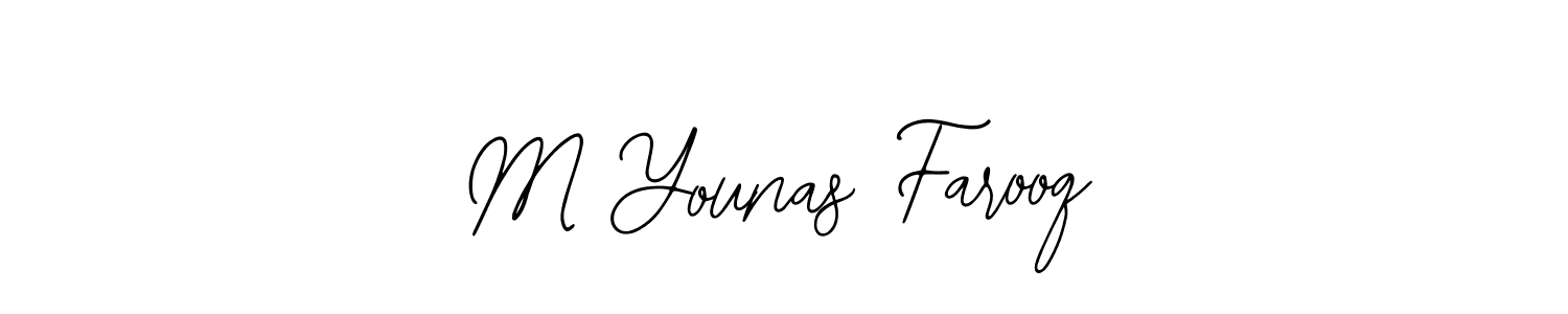 The best way (Bearetta-2O07w) to make a short signature is to pick only two or three words in your name. The name M Younas Farooq include a total of six letters. For converting this name. M Younas Farooq signature style 12 images and pictures png