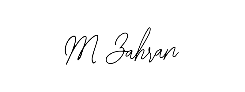 How to make M Zahran name signature. Use Bearetta-2O07w style for creating short signs online. This is the latest handwritten sign. M Zahran signature style 12 images and pictures png