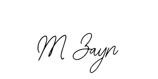 How to make M Zayn name signature. Use Bearetta-2O07w style for creating short signs online. This is the latest handwritten sign. M Zayn signature style 12 images and pictures png