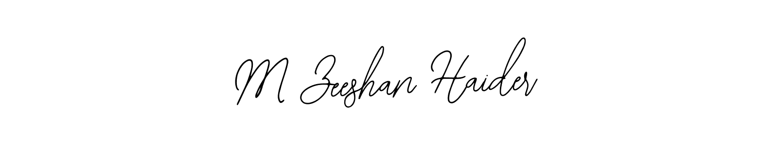 The best way (Bearetta-2O07w) to make a short signature is to pick only two or three words in your name. The name M Zeeshan Haider include a total of six letters. For converting this name. M Zeeshan Haider signature style 12 images and pictures png