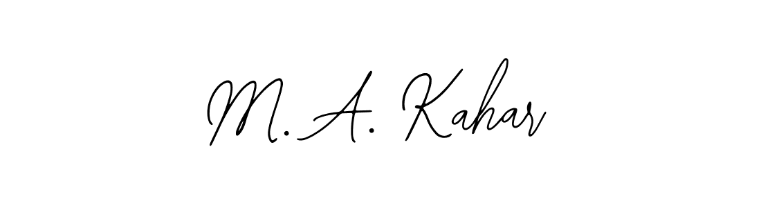 Similarly Bearetta-2O07w is the best handwritten signature design. Signature creator online .You can use it as an online autograph creator for name M. A. Kahar. M. A. Kahar signature style 12 images and pictures png