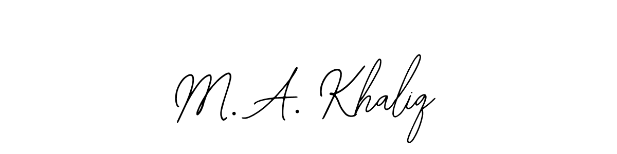 Check out images of Autograph of M. A. Khaliq name. Actor M. A. Khaliq Signature Style. Bearetta-2O07w is a professional sign style online. M. A. Khaliq signature style 12 images and pictures png