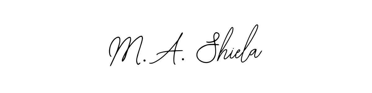 The best way (Bearetta-2O07w) to make a short signature is to pick only two or three words in your name. The name M. A. Shiela include a total of six letters. For converting this name. M. A. Shiela signature style 12 images and pictures png
