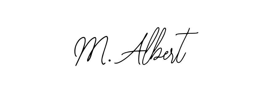 You should practise on your own different ways (Bearetta-2O07w) to write your name (M. Albert) in signature. don't let someone else do it for you. M. Albert signature style 12 images and pictures png