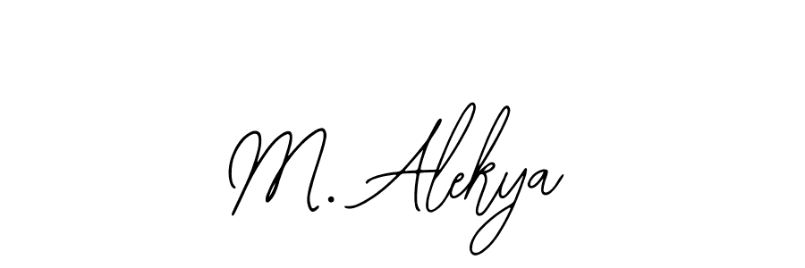 How to make M. Alekya name signature. Use Bearetta-2O07w style for creating short signs online. This is the latest handwritten sign. M. Alekya signature style 12 images and pictures png