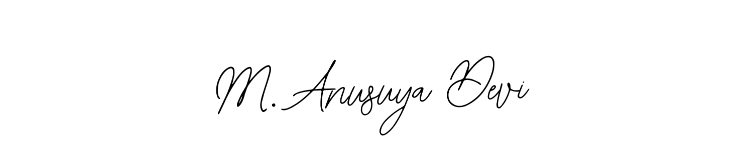 The best way (Bearetta-2O07w) to make a short signature is to pick only two or three words in your name. The name M. Anusuya Devi include a total of six letters. For converting this name. M. Anusuya Devi signature style 12 images and pictures png