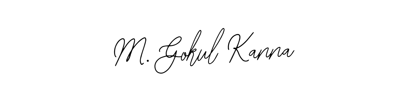 Use a signature maker to create a handwritten signature online. With this signature software, you can design (Bearetta-2O07w) your own signature for name M. Gokul Kanna. M. Gokul Kanna signature style 12 images and pictures png