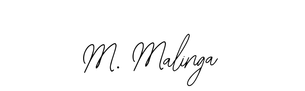 How to make M. Malinga name signature. Use Bearetta-2O07w style for creating short signs online. This is the latest handwritten sign. M. Malinga signature style 12 images and pictures png