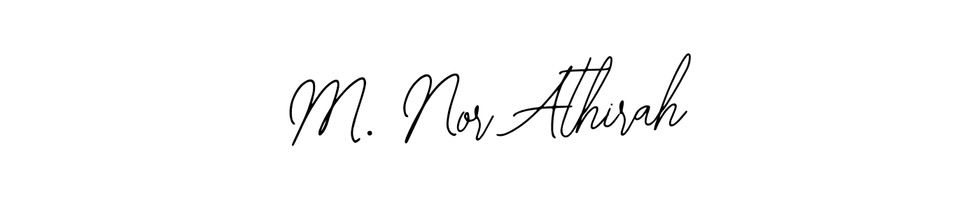 The best way (Bearetta-2O07w) to make a short signature is to pick only two or three words in your name. The name M. Nor Athirah include a total of six letters. For converting this name. M. Nor Athirah signature style 12 images and pictures png