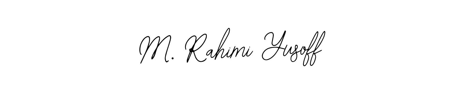 if you are searching for the best signature style for your name M. Rahimi Yusoff. so please give up your signature search. here we have designed multiple signature styles  using Bearetta-2O07w. M. Rahimi Yusoff signature style 12 images and pictures png