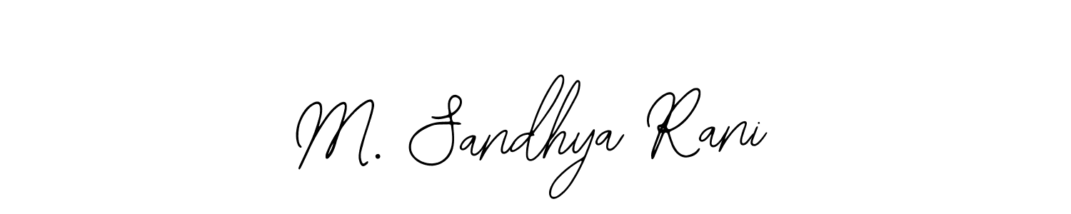 The best way (Bearetta-2O07w) to make a short signature is to pick only two or three words in your name. The name M. Sandhya Rani include a total of six letters. For converting this name. M. Sandhya Rani signature style 12 images and pictures png