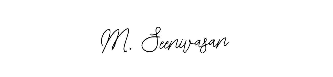 The best way (Bearetta-2O07w) to make a short signature is to pick only two or three words in your name. The name M. Seenivasan include a total of six letters. For converting this name. M. Seenivasan signature style 12 images and pictures png