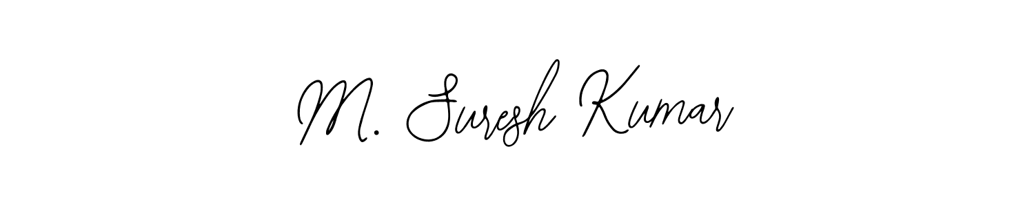 The best way (Bearetta-2O07w) to make a short signature is to pick only two or three words in your name. The name M. Suresh Kumar include a total of six letters. For converting this name. M. Suresh Kumar signature style 12 images and pictures png