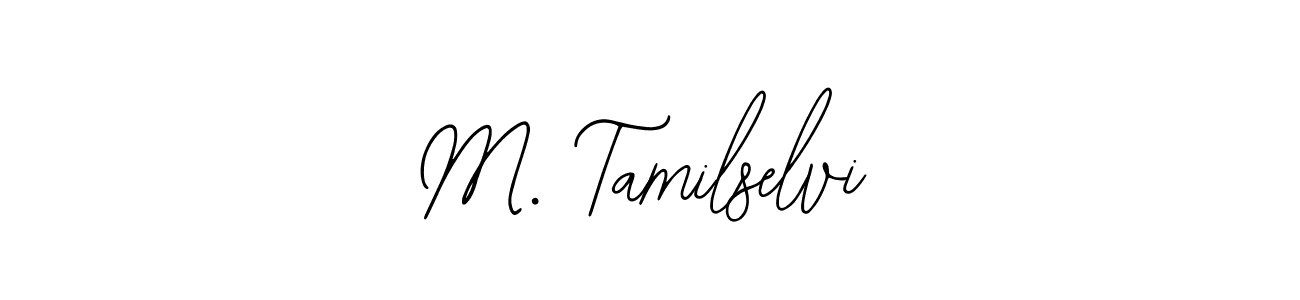 You should practise on your own different ways (Bearetta-2O07w) to write your name (M. Tamilselvi) in signature. don't let someone else do it for you. M. Tamilselvi signature style 12 images and pictures png