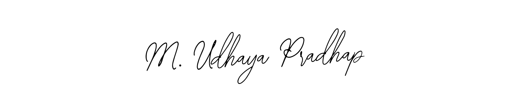 The best way (Bearetta-2O07w) to make a short signature is to pick only two or three words in your name. The name M. Udhaya Pradhap include a total of six letters. For converting this name. M. Udhaya Pradhap signature style 12 images and pictures png