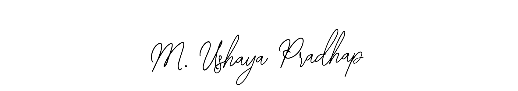 Bearetta-2O07w is a professional signature style that is perfect for those who want to add a touch of class to their signature. It is also a great choice for those who want to make their signature more unique. Get M. Ushaya Pradhap name to fancy signature for free. M. Ushaya Pradhap signature style 12 images and pictures png