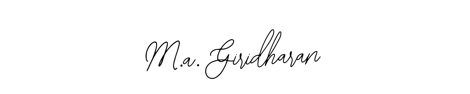 How to make M.a. Giridharan name signature. Use Bearetta-2O07w style for creating short signs online. This is the latest handwritten sign. M.a. Giridharan signature style 12 images and pictures png