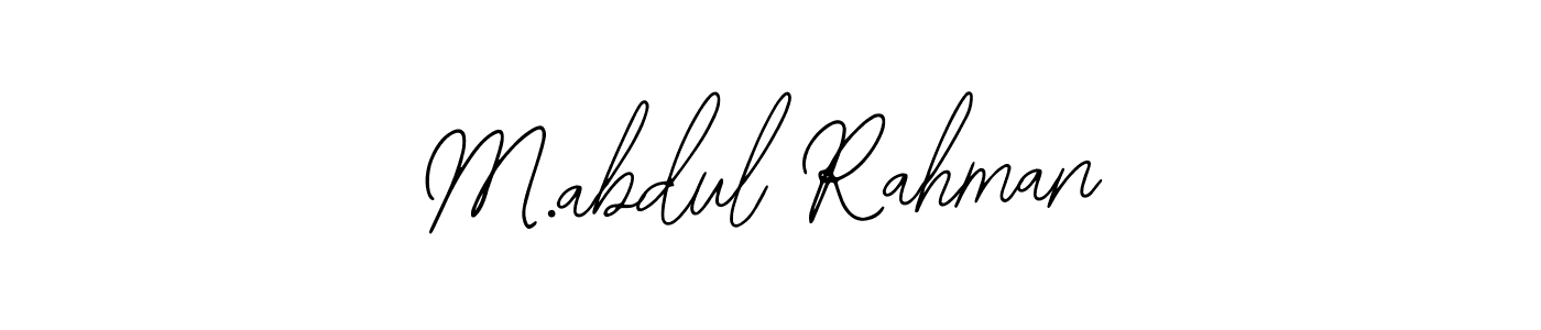 Design your own signature with our free online signature maker. With this signature software, you can create a handwritten (Bearetta-2O07w) signature for name M.abdul Rahman. M.abdul Rahman signature style 12 images and pictures png