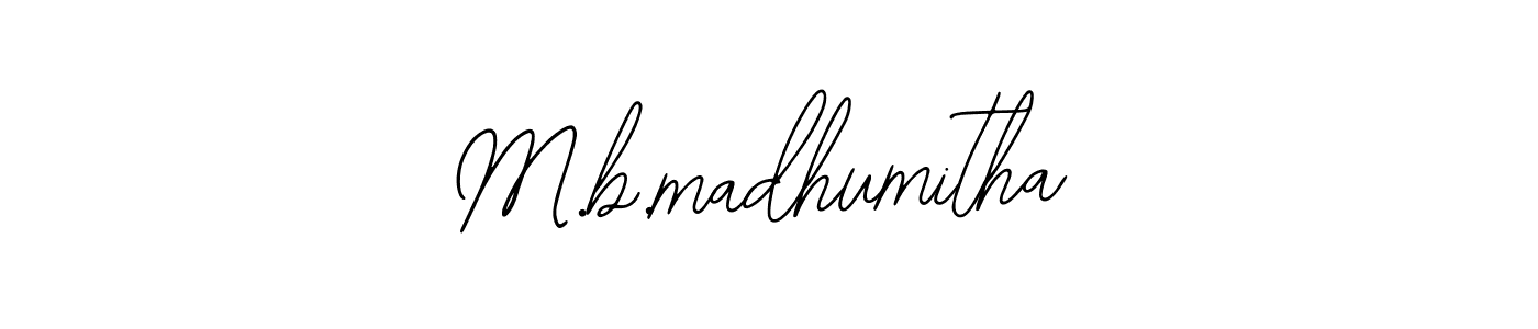 Design your own signature with our free online signature maker. With this signature software, you can create a handwritten (Bearetta-2O07w) signature for name M.b.madhumitha. M.b.madhumitha signature style 12 images and pictures png