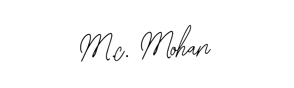 You should practise on your own different ways (Bearetta-2O07w) to write your name (M.c. Mohan) in signature. don't let someone else do it for you. M.c. Mohan signature style 12 images and pictures png