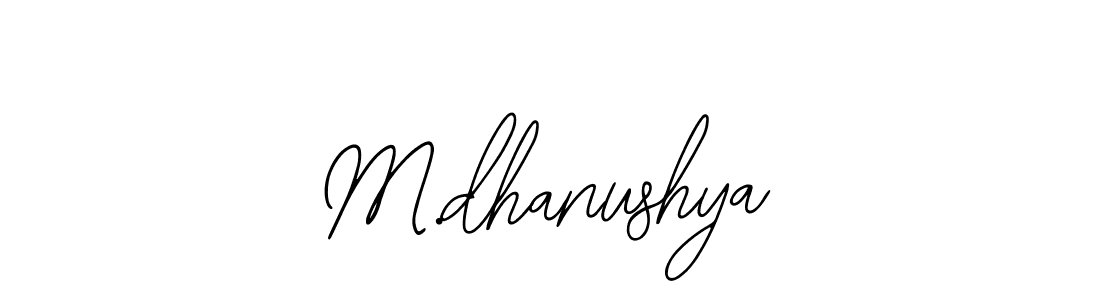 Use a signature maker to create a handwritten signature online. With this signature software, you can design (Bearetta-2O07w) your own signature for name M.dhanushya. M.dhanushya signature style 12 images and pictures png