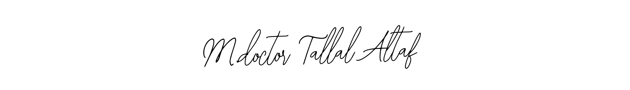 The best way (Bearetta-2O07w) to make a short signature is to pick only two or three words in your name. The name M.doctor Tallal Altaf include a total of six letters. For converting this name. M.doctor Tallal Altaf signature style 12 images and pictures png