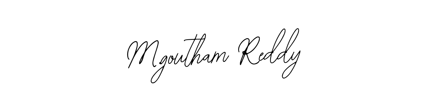 How to make M.goutham Reddy name signature. Use Bearetta-2O07w style for creating short signs online. This is the latest handwritten sign. M.goutham Reddy signature style 12 images and pictures png