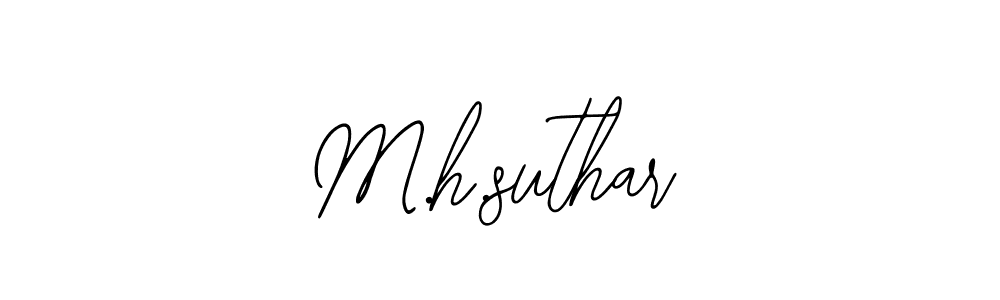 Use a signature maker to create a handwritten signature online. With this signature software, you can design (Bearetta-2O07w) your own signature for name M.h.suthar. M.h.suthar signature style 12 images and pictures png